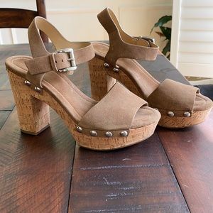 Michael Korda platform cork heels